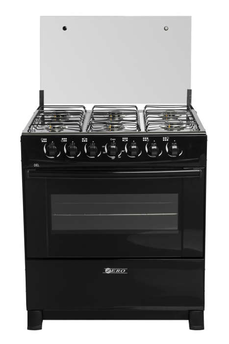 Zero Appliances 6 Burner Gas Stove With FFD On All Functions  Black