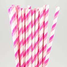 ***SALE*** Paper straws 25 - light pink/dark pink