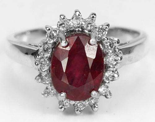 ***REAL STONES!!!*** NATURAL BLOOD RED RUBY STERLING 925 SILVER RING 7