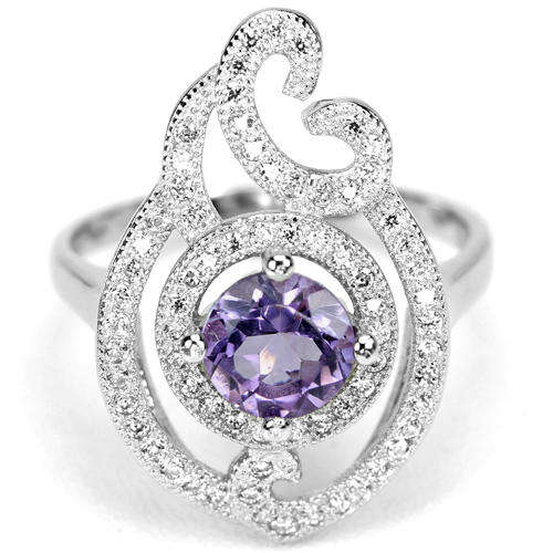 ***IN STOCK!!!***REAL STONES!!!*** NATURAL AAA PURPLE AMETHYST STERLING 925 SILVER RING 8.2