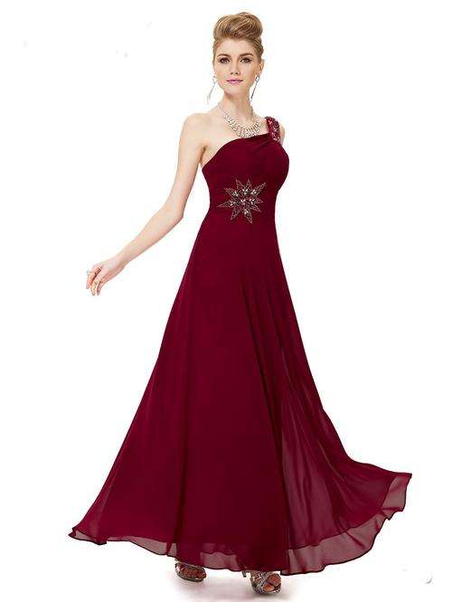 Red Long Bridesmaid Evening Chiffon Party Dresses Prom Size 12