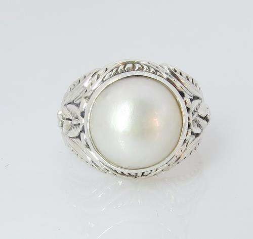 ***IN STOCK!!*** GORGEOUS REAL MABE SOLID STERLING SILVER STAMPED 925 RING
