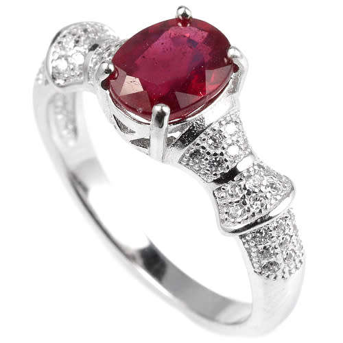 "IN STOCK" GENUINE BLOOD RED RUBY STERLING 925 SILVER RING SIZE 7.75