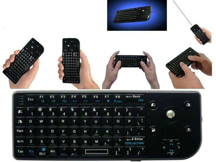 Mini Keyboard Bluetooth multi media remote combo - mouse and laser pointer - work Bluetooth device