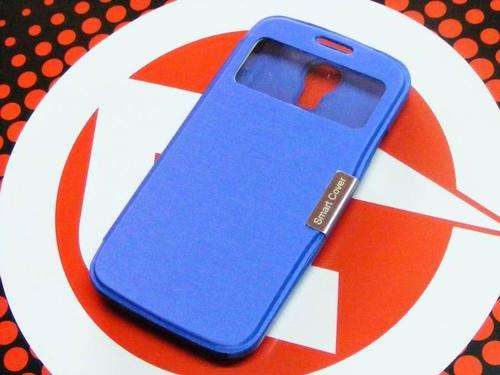 Samsung Galaxy S4 i9500 Quality S View Flip Cover , magnetic close, free S 4 Screenguard, Sky Blue