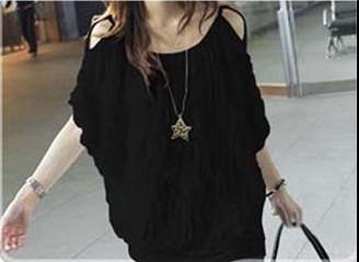 Black batwing off shoulder