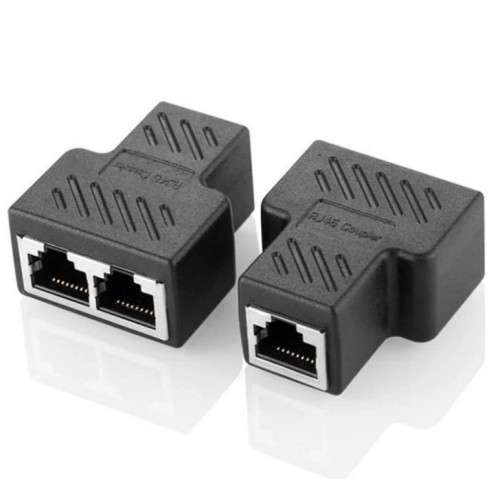 Network Cable Splitter Adapter 1 Male to 2 Male - Pack of 2