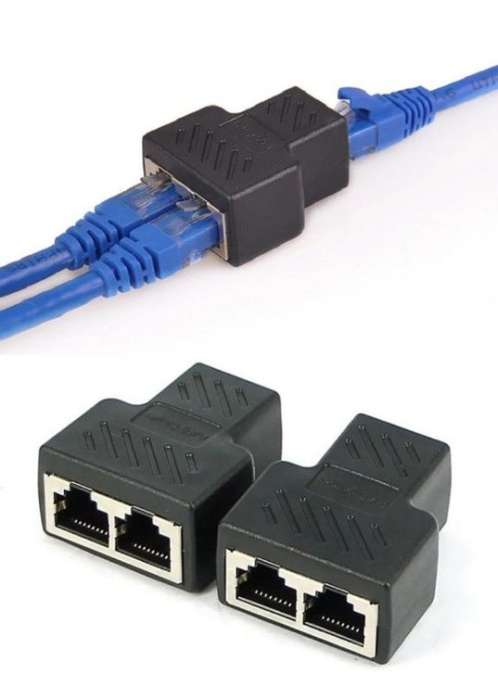 Network Cable Splitter Adapter 1 Male to 2 Male - Pack of 2