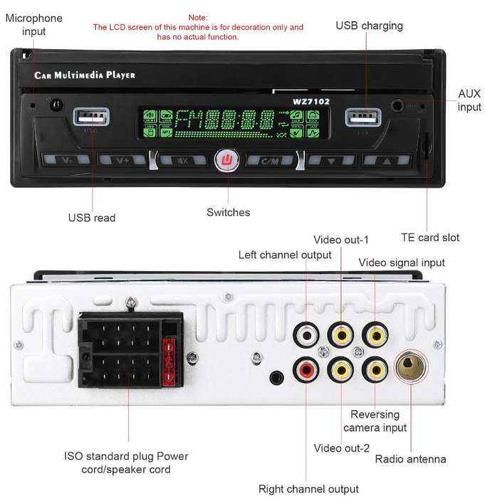 7 Inch Single BT Din BT MP5 Player with Flip out Touchscreen Car Stereo FM Radio android Mirror link