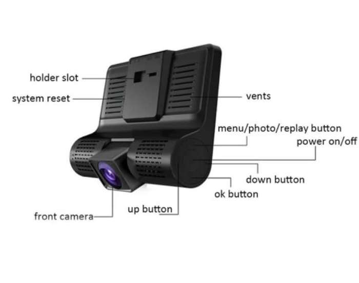 Ideal for Uber & Bolt drivers Wdr Dashcam 3 Camera Lens Video Car Dvr Full Hd 1080p Description