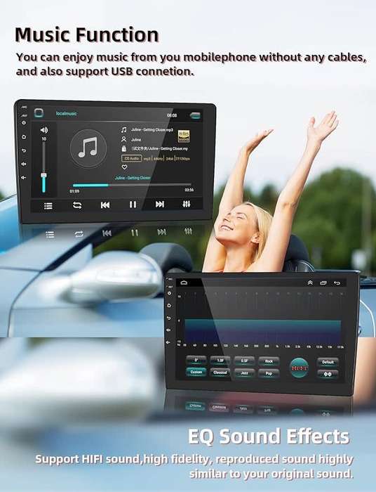 9 Inch Soak Car Stereo Double Din with Wireless Carplay Android Auto Touch Screen