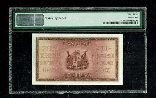 ** SOUTH AFRICA | 10 Shillings | 1932-45 | P-82d | PMG 63 **