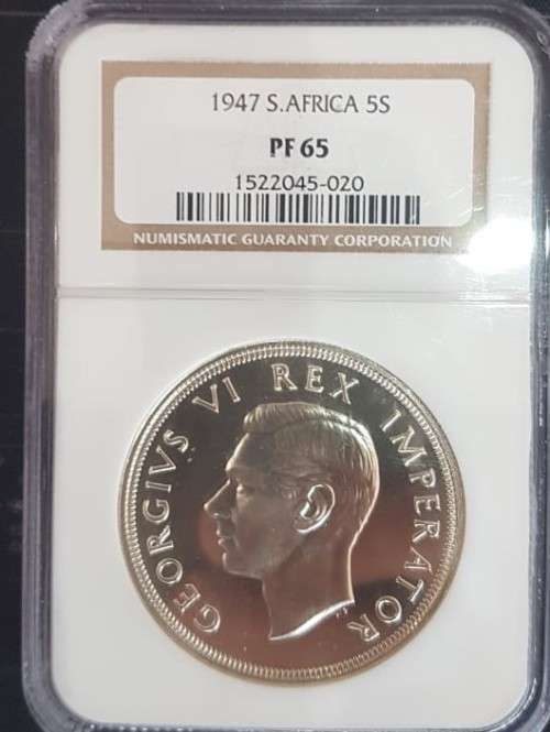 1947 5 Shillings - Crown - PF65