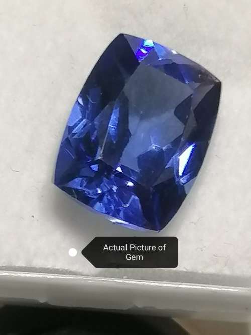 10.87 Ct - Certified Tanzanite  - 13.76x10.18 mm - Natural 100% GENUINE