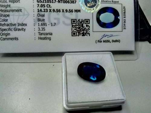 7.05CT  Natural Deep Blue Tanzanite Certified