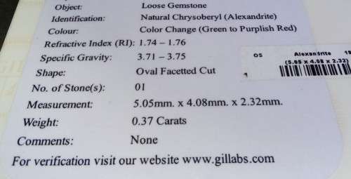 ** CERTIFIED**Untreated and Unheated Rare Earth Mined Chrysoberyl Alexandrite| Colour Changing