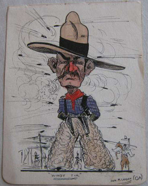 HIGHLY COLLECTABLE, ORIGINAL, EARLY CARTOON DRAWINGS by JOCK LEYDEN IN 1927