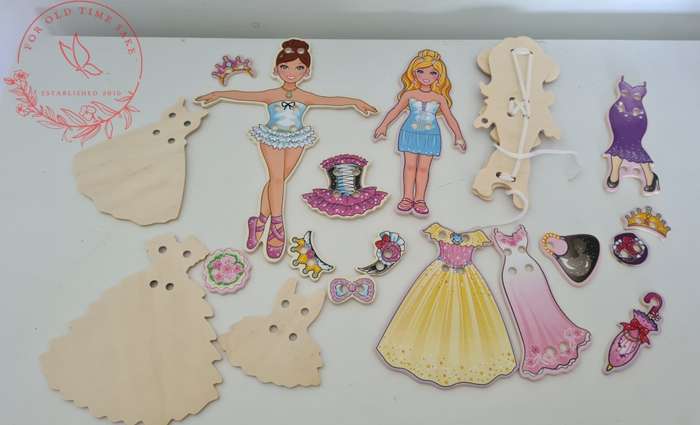 Wooden educational Doll Dress up lot