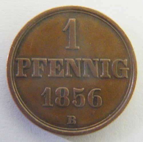 1856 (B) 1 Pfennig - Hannover - George V - XF