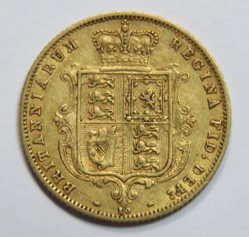 1878 Great Britian half sovereign VF+ - Die no 10 unrecorded in 1878