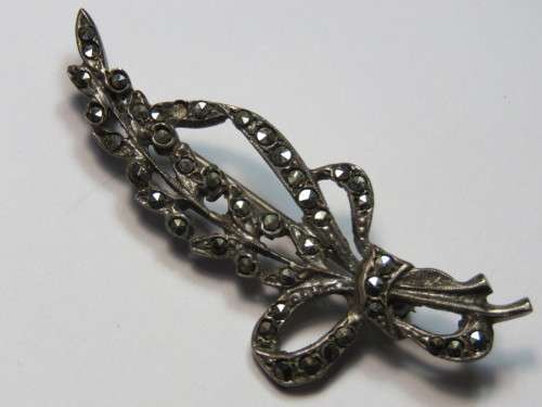 Sterling silver marcasite brooch