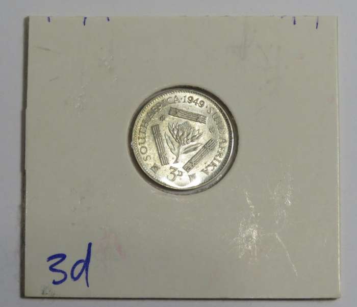 1949 South Africa threepence - UNC
