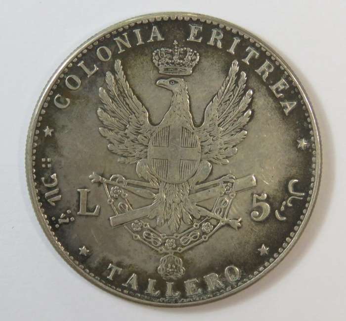 Italian Eritrea 5 Lire in AU condition - APS