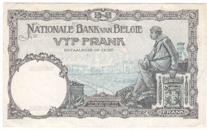 Belgium 193 CINO Francs ( 5 ) uncirculated