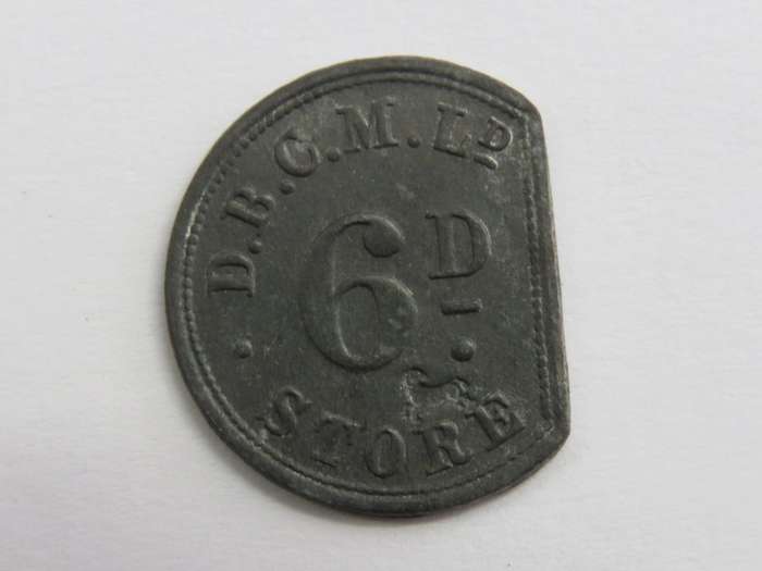 De Beers Consolidated mines 6d sixpence token