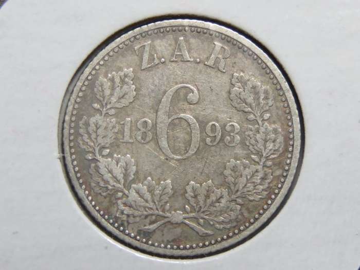 1893 ZAR Kruger sixpence