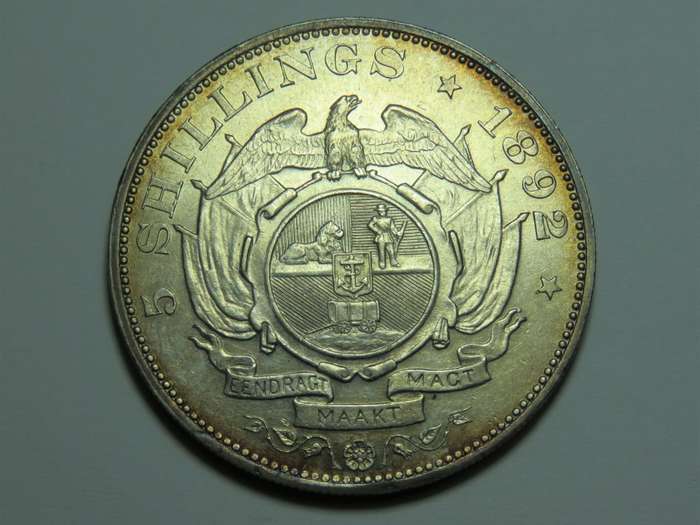 1892 ZAR Crown Single Shaft in AU condition with small mark at 6 oclock