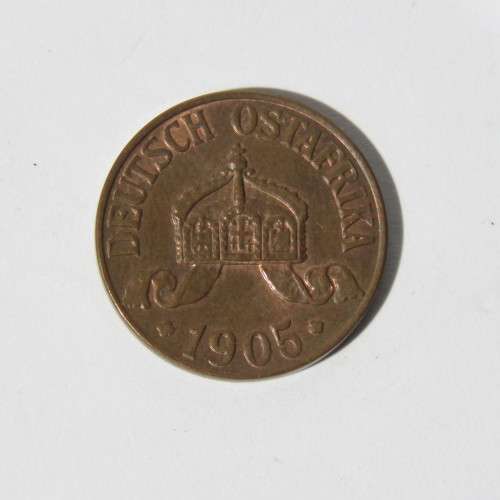 1905 German East Africa copper 1 Heller - UNC