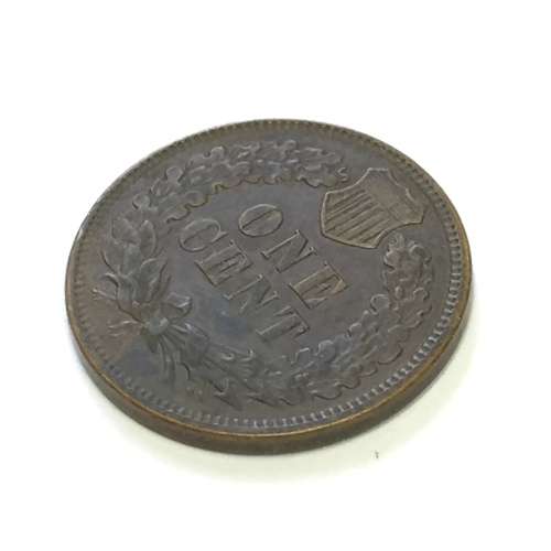 1879 USA Indian head one cent - AU with small hole in cheek