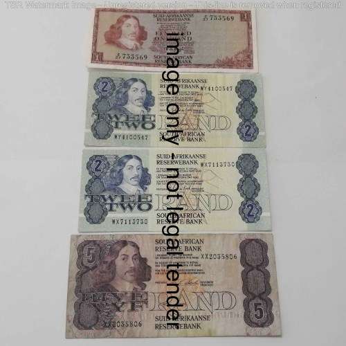 Lot of 7 South Africa replacement notes R1 to R50