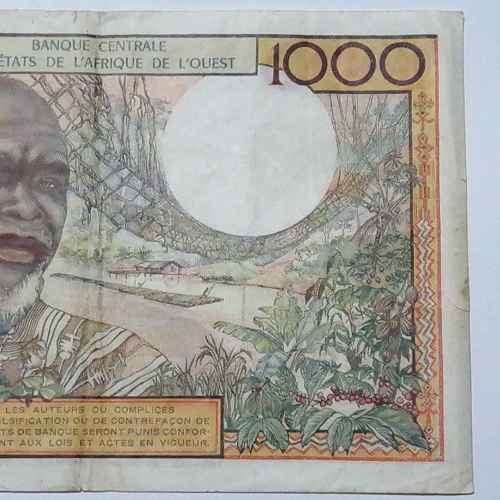 West African State 1965 Senegal 1000 Francs banknote - very scarce