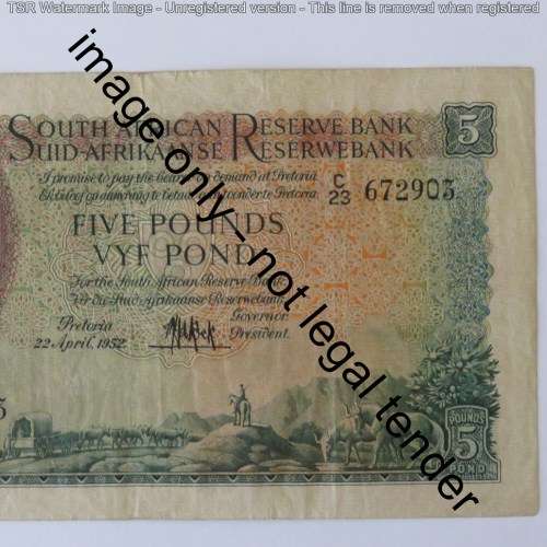 MH de Kock 2nd issue 22 April 1952 nice note with fine creases