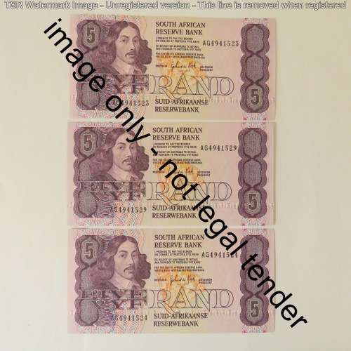 GPC de Kock lot of 16 R5 banknotes third issue 1989 uncirculated