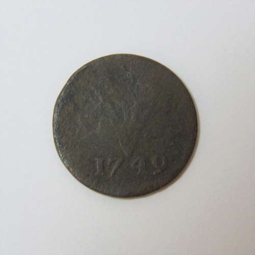 Netherlands East Indies Copper duit 1749 - Scarce date
