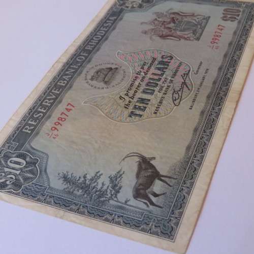 Reserve Bank of Rhodesia Ten Dollars 2 January 1979 VF+