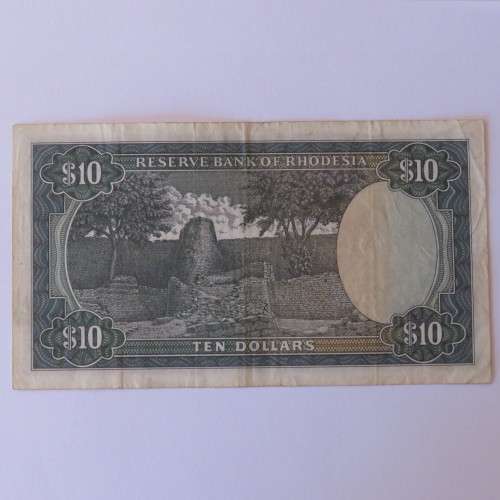 Reserve Bank of Rhodesia Ten Dollars 2 January 1979 VF+
