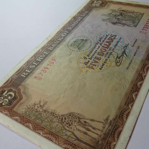 Reserve Bank of Rhodesia Five Dollars 1 March 1976 VF