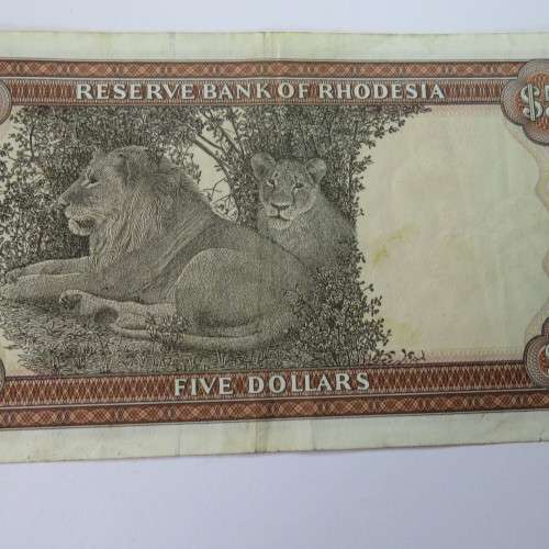 Reserve Bank of Rhodesia Five Dollars 1 March 1976 VF