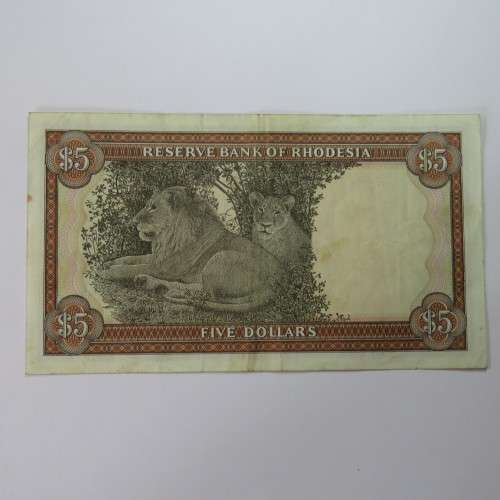 Reserve Bank of Rhodesia Five Dollars 1 March 1976 VF