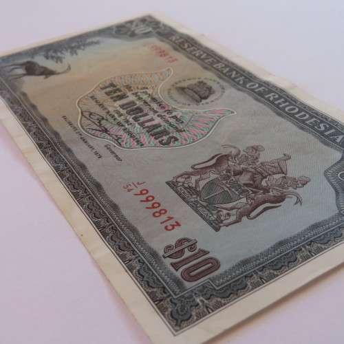 Reserve Bank of Rhodesia Ten Dollars 2 January 1979
