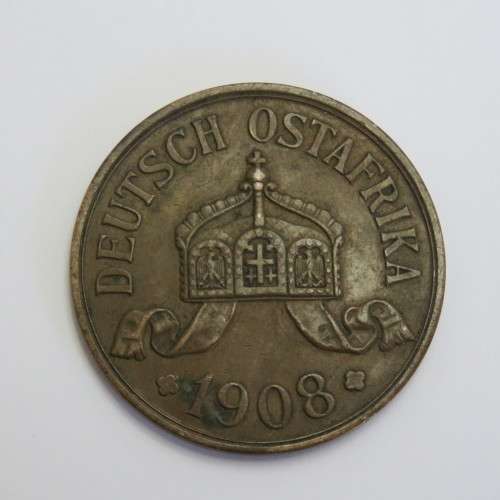 1908 J German East Africa five 5 Heller - XF