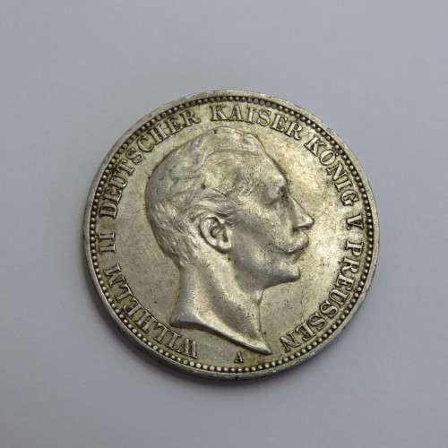 1911 A Germany Prussia 3 Mark VF+