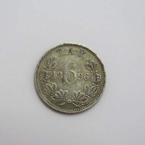 1896 ZAR kruger sixpence VF