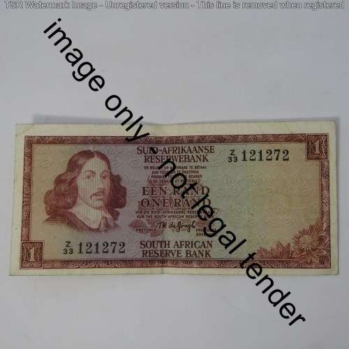 South Africa 1975 TW de Jongh R1 note - replacement Z33