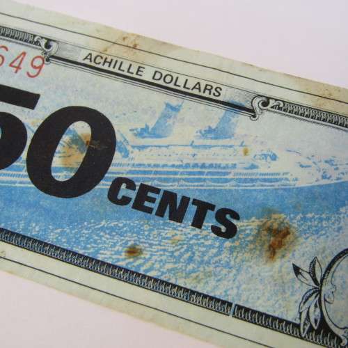 Shipping token for 50 cents useable on board the Achille Lauro which was hijacked 1985