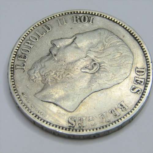 1868 Belgium 5 Francs - KM#24 Position A